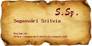 Segesvári Szilvia névjegykártya