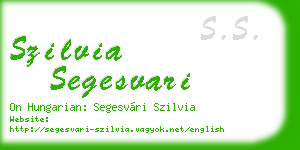szilvia segesvari business card