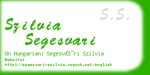 szilvia segesvari business card